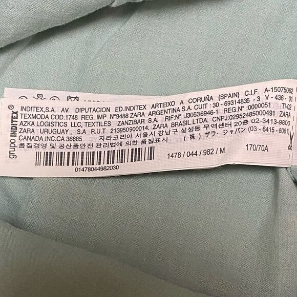 Zara Mint Green Embroidered Pleated Mini Skirt - Picture 7 of 9